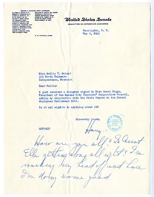 Letter from Harry S. Truman to Nellie Noland