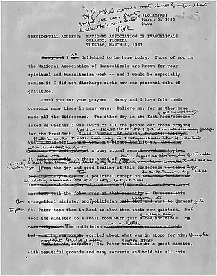Presidential Address: National Association of Evangelicals, Orlando, Florida, Tuesday, March 8, 1983