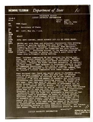 Telegram from Allan Lightner to Secretary of State Dean Acheson