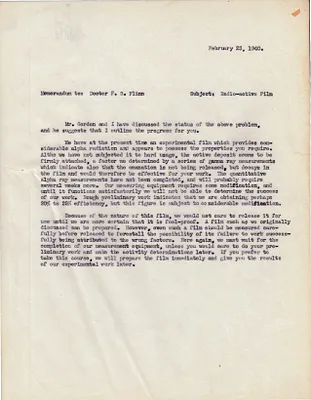 Letters Sent to Dr. F.B. Flinn [Dr. Frederick B. Flinn], February 23, 1940