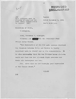 Winston Churchill to Franklin D. Roosevelt