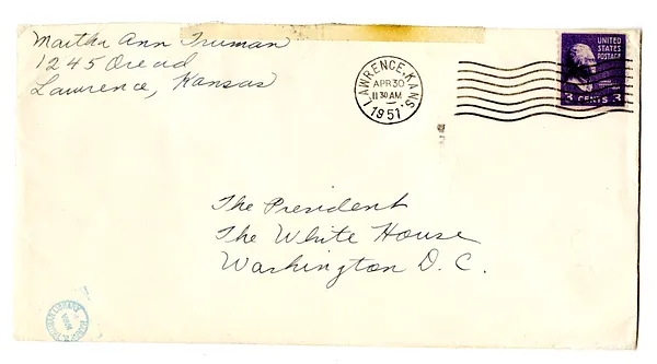 Envelope from Martha Ann Truman to Harry S. Truman