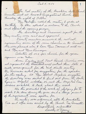 Minutes of the Interchurch Committee, 1953-1958
