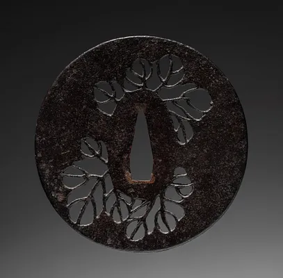 Sword Guard (Tsuba) with Leaves