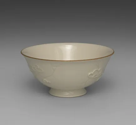 Bowl from Dining Set with Plum Blossoms and Cracked-Ice