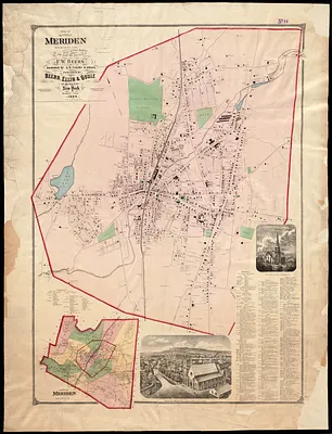 Plan of the city of Meriden, New Haven Co., Conn. from actual surveys