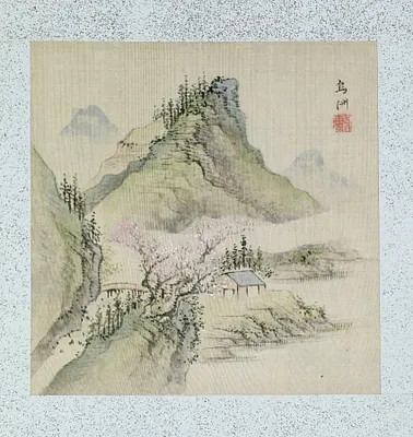 Leaf from Album Depicting Birds, Flowers, Landscapes, and Flower Pots