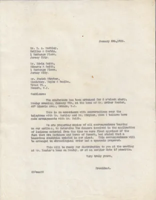Letters Sent to E.A. Markley, Edwin Smith, Josiah Stryker, January 6, 1928