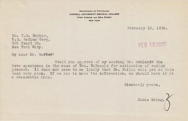 Letters Received to H.H. Barker, February 10, 1930