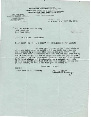 Letters Received to C.B. Lee, May 21, 1931