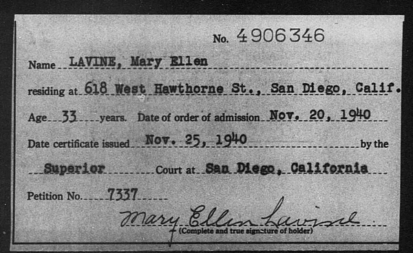 Lavine, Mary Ellen - 1940