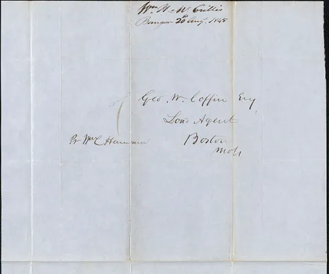 William H. M. Cullis to George Coffin, 20 August 1845