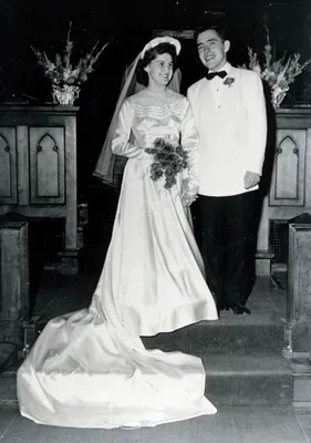 Dorothy and Bernie McKinley at their wedding, 1950