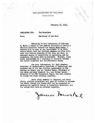 Correspondence Between President Harry S. Truman and Secretary of the Navy James Forrestal