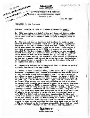 Memorandum from Theodore Tannenwald to President Harry S. Truman