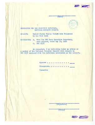 Memorandum for the Executive Secretary, National Security Council