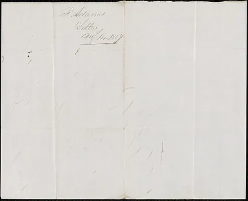 Franklin Adams to W. A. Harrington, 14 August 1857
