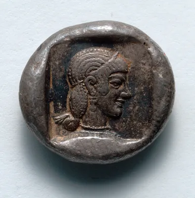 Drachm: Head of Aphrodite within Incuse Square (reverse)
