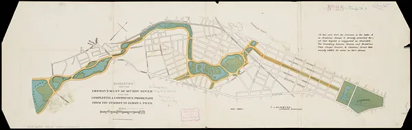 Suggestion for the improvement of Muddy River and for completing a continuous promenade from the Common to Jamaica Pond