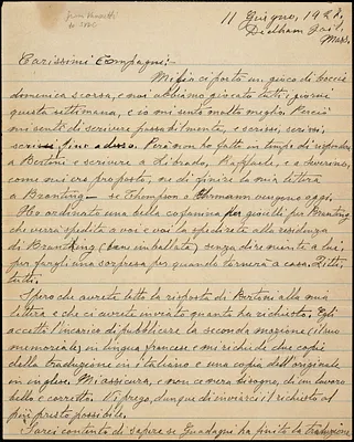 Bartolomeo Vanzetti autographed letter to Comrades [Sacco-Vanzetti Defense Committee], Dedham, 11 June 1927