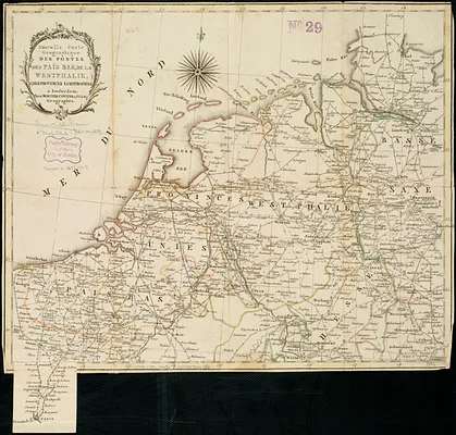 Nouvelle carte geographique des postes des Païs Bas, de la Westphalie, & des provinces limitrophes
