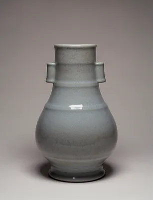 Large Vase with Pierced Hangles Imitation Guan Ware