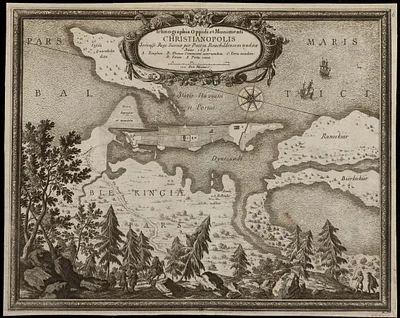 Ichnographia oppidi et munimenti Christianopolis Sereniss. Rege Sueciae per Pacem Rotschildensem traditae anno 1658