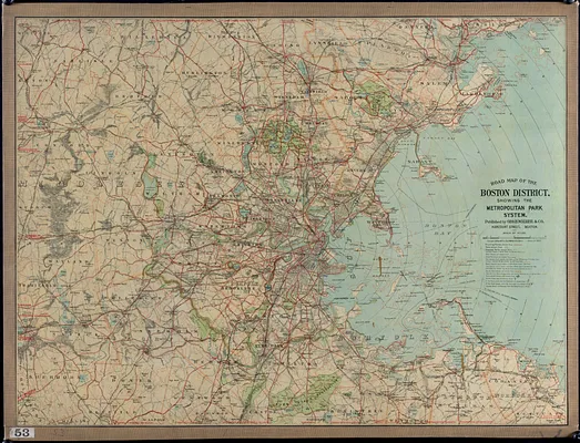 Road Map of the Boston District showing the Metropolitan park system