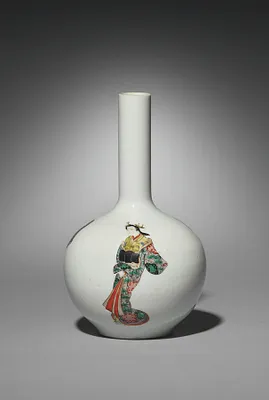 Sake Bottle with Three Figures