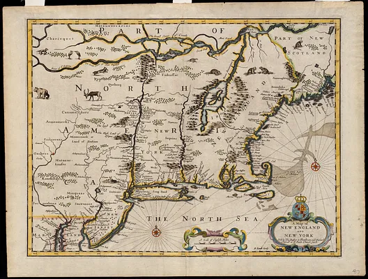 A map of New England and New York
