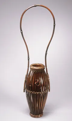 Hanging Vase Imitating a Bamboo Basket