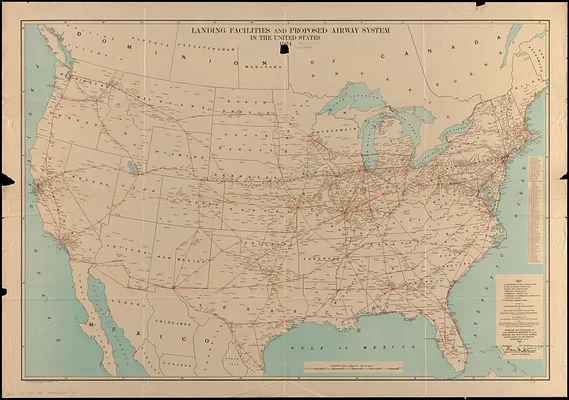 Landing facilities and proposed airway system in the United States, 1924