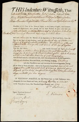 Sally Anderson indentured to apprentice with William Wetmore of Penobscot, 28 October 1801