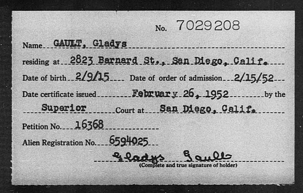 Gault, Gladys - 1952