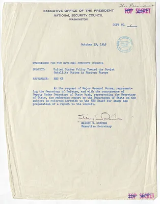 Memorandum from Sidney Souers to the National Security Council