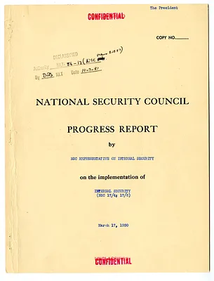 National Security Council Progress Report by the National Security Council Representative on Internal Security on the Implementation of Internal Security (NSC 17/4; 17/6)