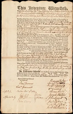 Ann Guthridge indentured to apprentice with James Frost of Cambridge, 21 October 1769