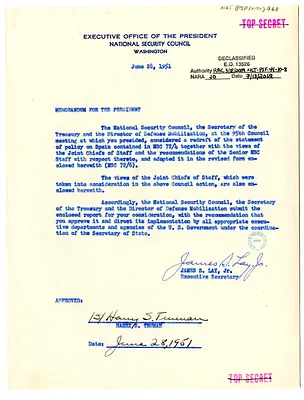 Memorandum from James S. Lay, Jr. to President Harry S. Truman