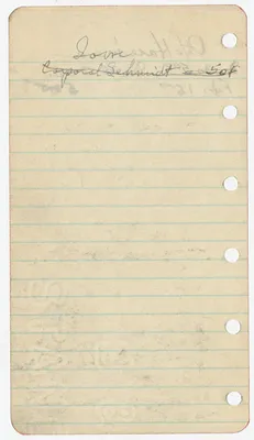Handwritten Record of Loan to Otto Haseman