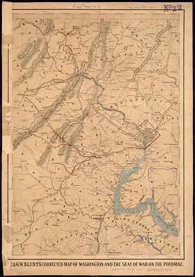 E. & G.W. Blunt's corrected map of Washington and the seat of war on the Potomac