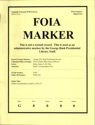 [Public Correspondence, Sept/Oct 1992] [3]