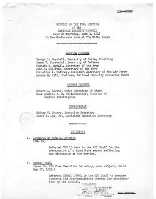Minutes of the Twelfth Meeting of the National Security Council