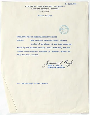 Memorandum from James S. Lay, Jr. to the National Security Council
