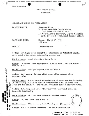 March 17, 1975 - Ford, Irish Ambassador John Gerald Molloy