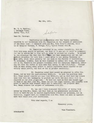 Letters Sent to E.A. Markley, May 5, 1931