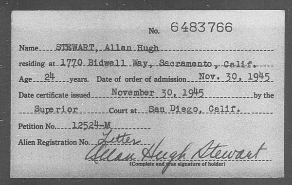 Stewart, Allan Hugh - 1945