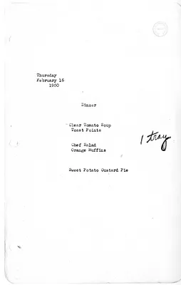 White House Dinner Menu