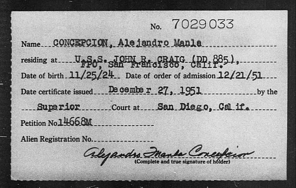 Concepcion, Alejandro Manla - 1951