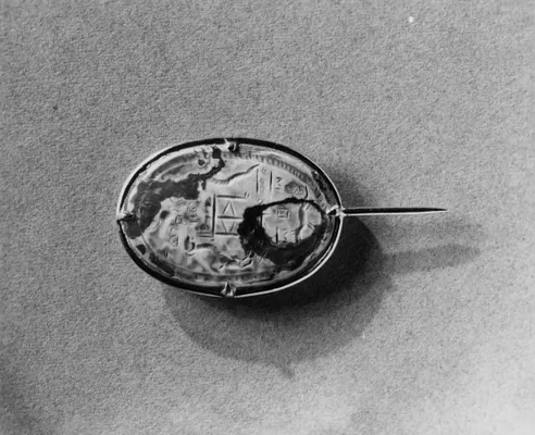 Intaglio with Animals and an Ouroboros Set in a Pin