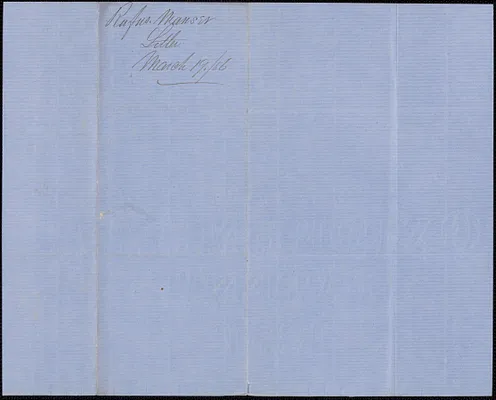 Rufus Mansur to W. A. Harrington, 19 March 1856